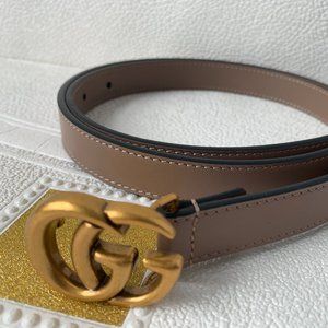 Leather belts with GG buckle